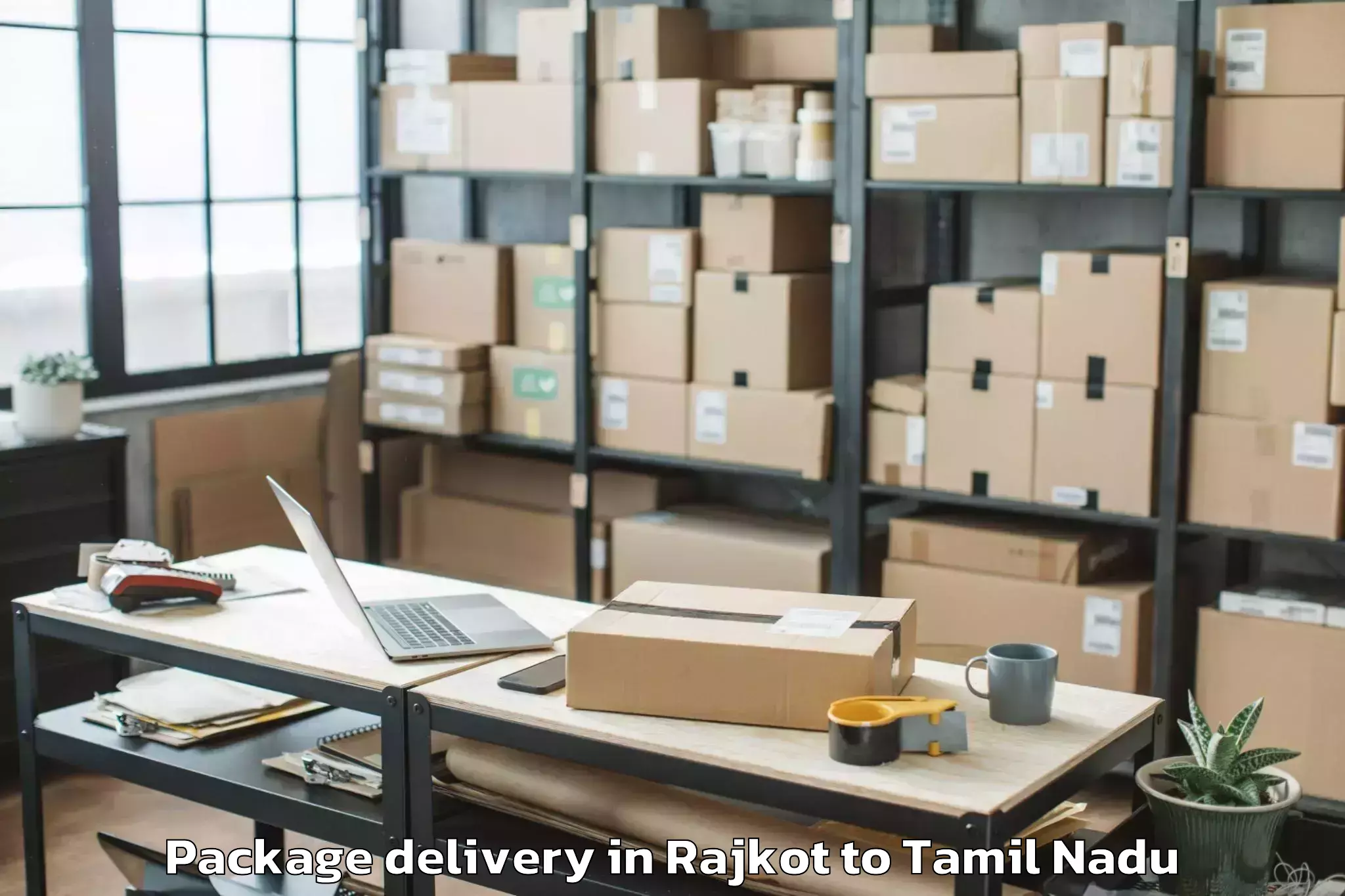 Easy Rajkot to Thanjavur Airport Tjv Package Delivery Booking